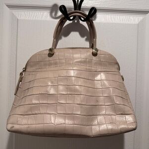 Furla Croc-Embossed Leather Modern Vintage Satchel | Blush-Nude | 8/10 Condition